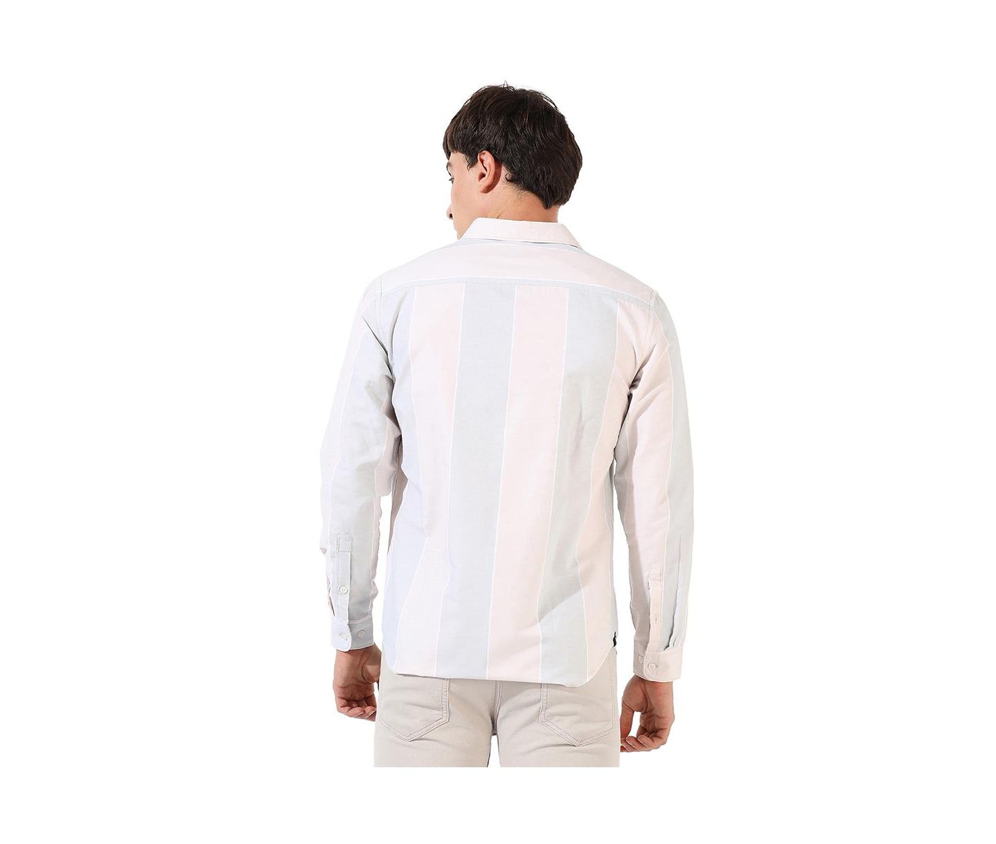 Мужская рубашка Cahoot Striped Regular Fit Casual, цвет: Синий — фото 3