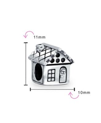 Set of 2 Sweet Heart New Homeowner & Cartoon Family Brother Sister Friends Charm Bead Sterling Silver