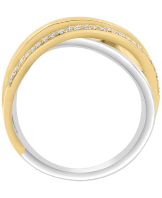 Diamond (1/5 ct. t.w.) Ring in 14k Gold Plating Over Sterling Silver