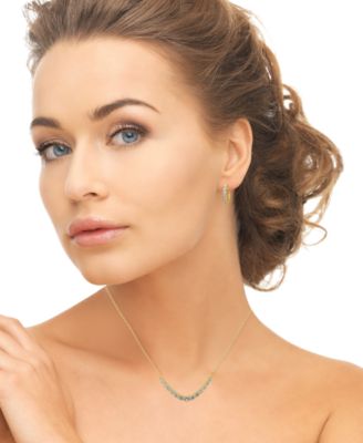 2-Pc. Lab-Grown White Sapphire Pendant Necklace & Earrings Set (2.17 ct. t.w.) in Yellow Gold Plated Sterling Silver