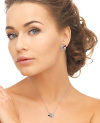 2-Pc. Multi-Stone Pendant Necklace & Earrings Set (4.05 ct. t.w.) in Sterling Silver