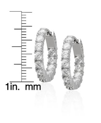 2-Pc. Lab-Grown White Sapphire Hoop & Stud (4.9 ct. t.w.) Earring Set in Sterling Silver