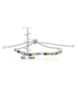 Multi-Stones Bolo Bracelet (1.84 ct. t.w.) in Sterling Silver