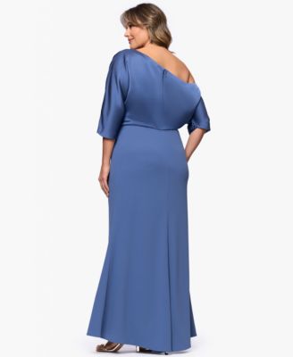 Plus Size Asymmetrical Neck Long Dress