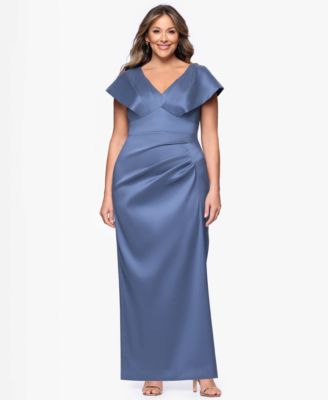 Betsy & Adam - Plus Size V-Neck Long Dress