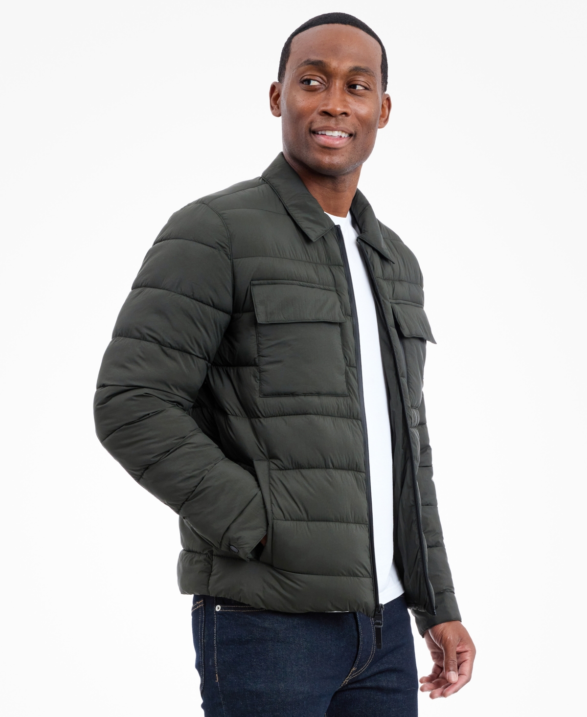 Michael Kors Men's Quilted Shirt Jacket