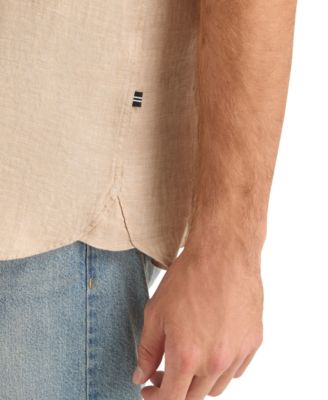 Men's Classic-Fit Solid Linen Short-Sleeve Shirt 