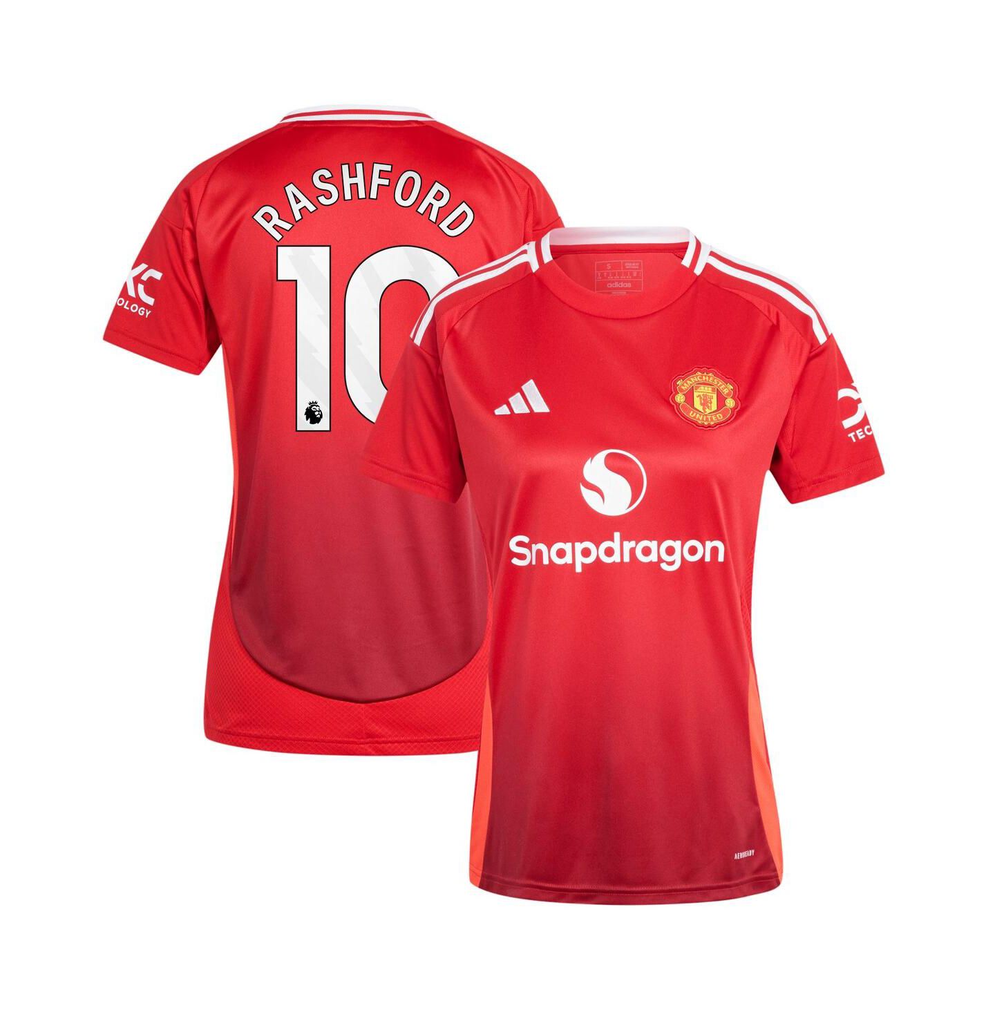 Женский топ adidas Marcus Rashford Red Manchester United 2024/25 Home Replica Player Jersey — фото 1