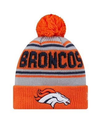 Big Boys and Girls Orange Denver Broncos Main Cuffed Knit Hat with Pom