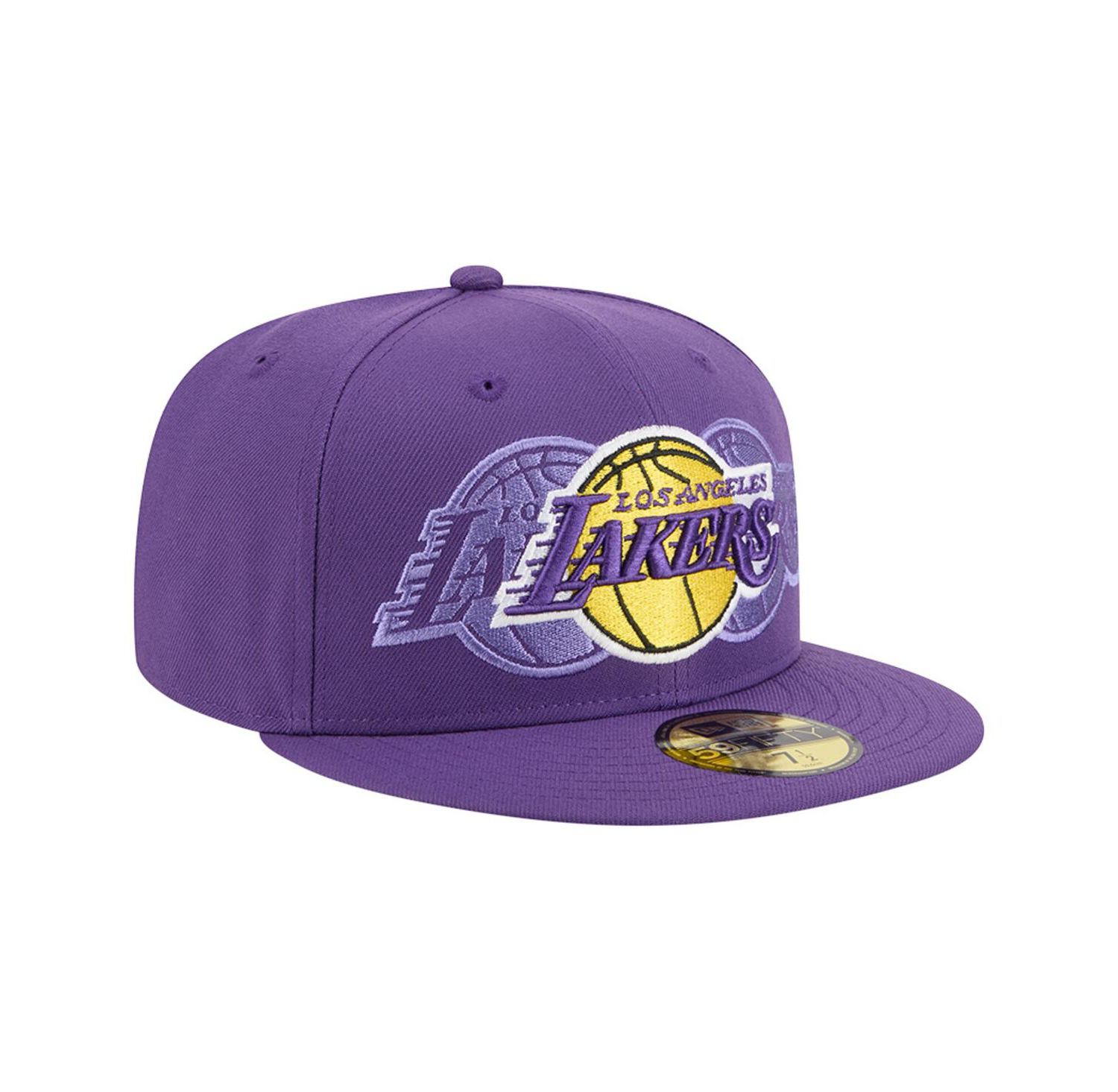 Men's Purple Los Angeles Lakers Tri-Hit 59Fifty Fitted Hat