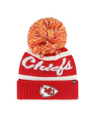 Women's Red Kansas City Chiefs Spirited Cuffed Knit Hat with Pom