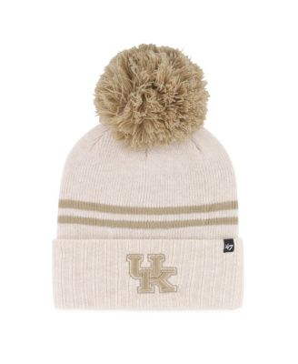 Women's Natural Kentucky Wildcats Core Inline Latte Cuffed Knit Hat with Pom