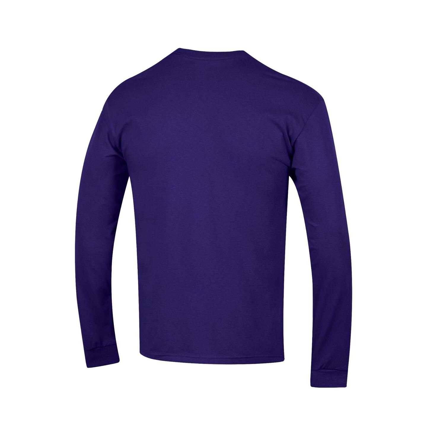 Мужская футболка Champion Purple LSU Tigers Arch Over Logo 2-Hit Long Sleeve, цвет: Чёрный — фото 5