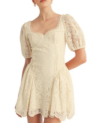 Women's Amaline Balloon Sleeve Sweetheart Neck Mini Dress