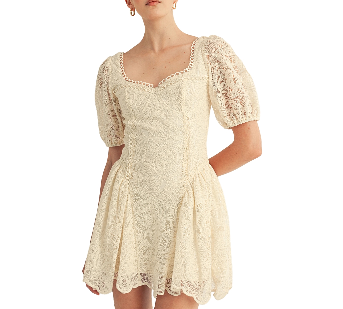 Arose Studio, Inc Women's Amaline Balloon Sleeve Sweetheart Neck Mini Dress