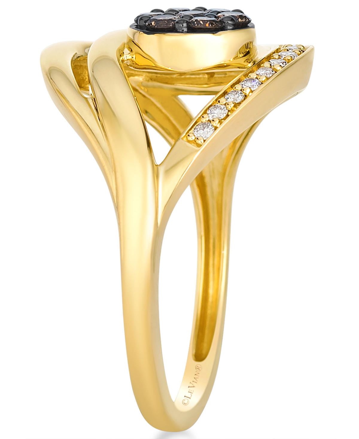 Le Vian Nude Diamond (0.11 Ct. T.w.) And Chocolate Diamond (0.23 Ct. T.w.) Ring In 14k Honey Gold In Gold