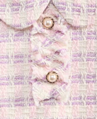 Girls' 2T-6X Short-Sleeve Boucle Dress