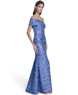 Women's One-Shoulder Side Tucks Long Dress