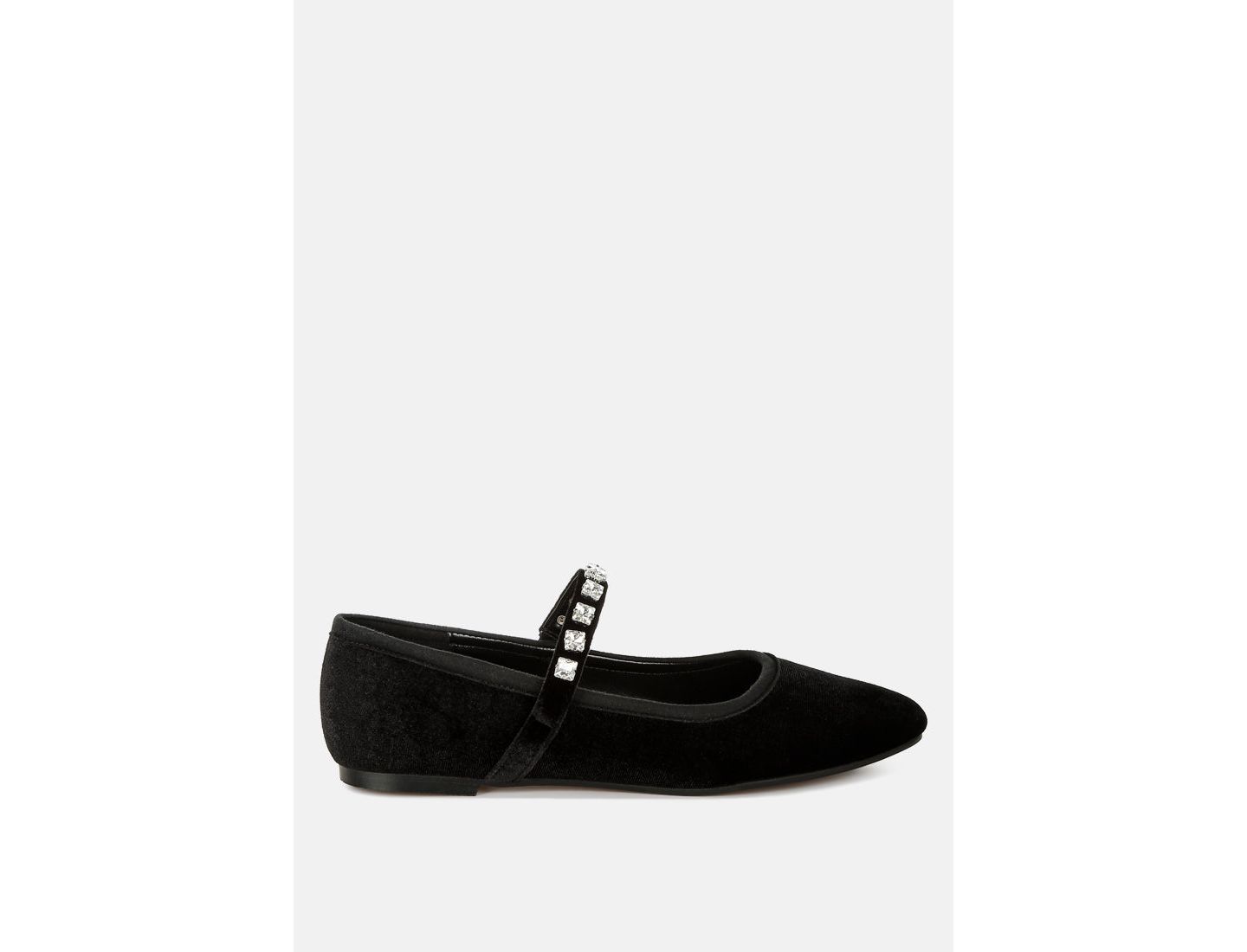 Женские балетки Rag & Co Aralia Velvet Mary Jane Ballerinas, цвет: Чёрный — фото 3