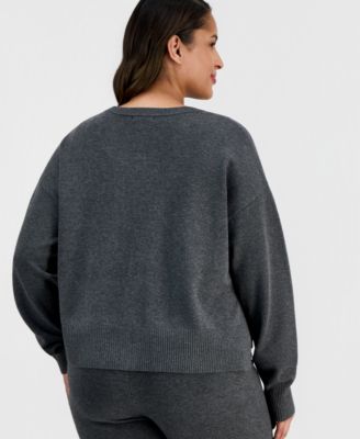 Trendy Plus Size Button-Front Long-Sleeve Cardigan, Macy's Exclusive 