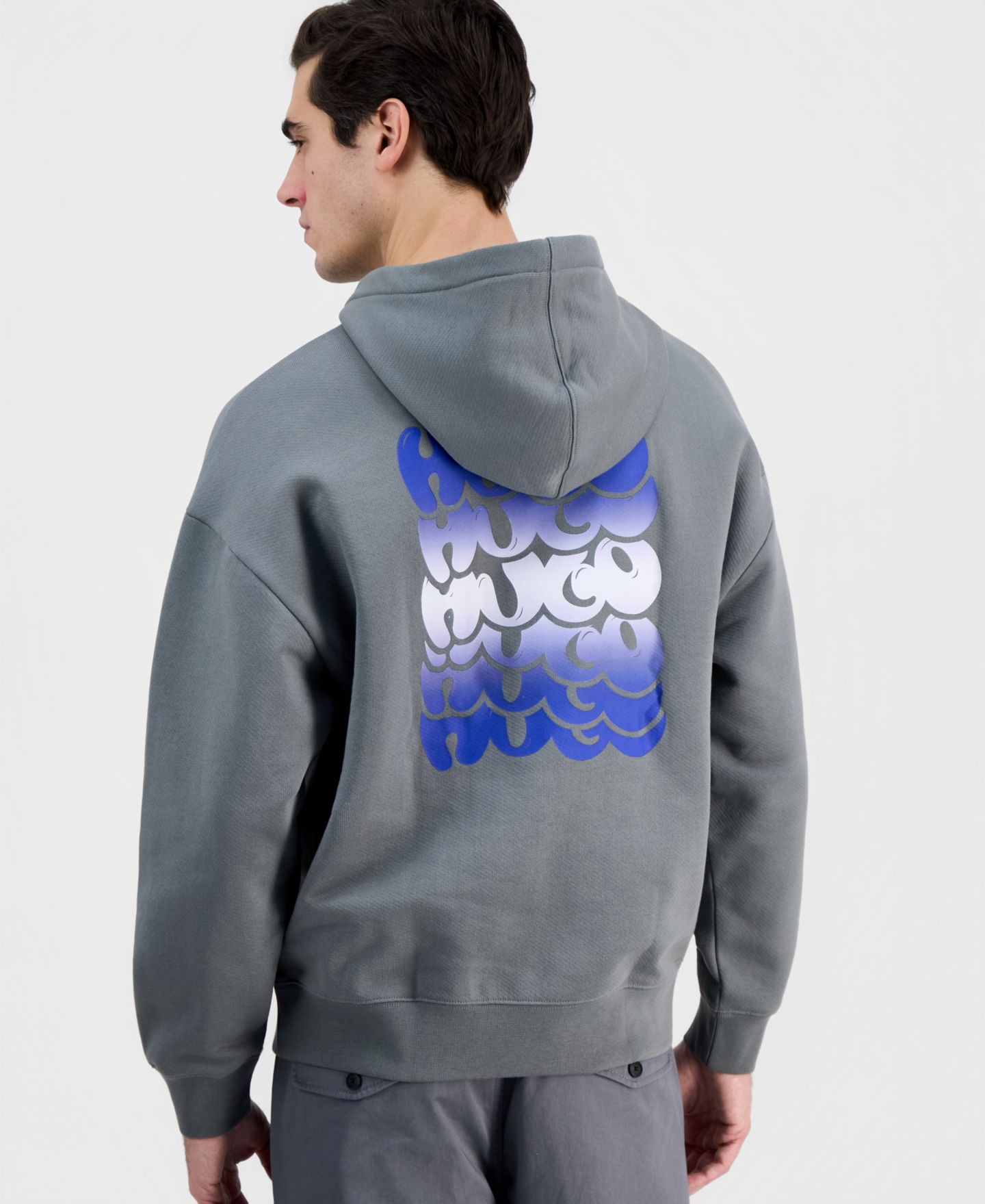 Мужское худи Hugo Boss Nifty French Terry, цвет: Сланцевый серый — фото 3