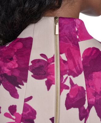 Women's V-Neck Printed Midi Dress