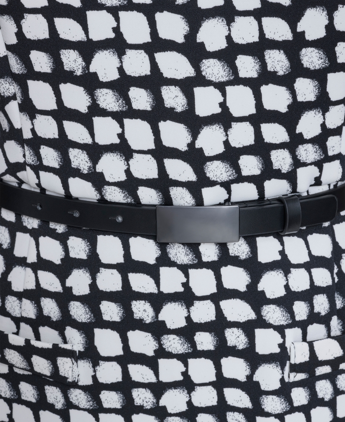 Calvin Klein Women's Bubble Hem Belted Crewneck Dress