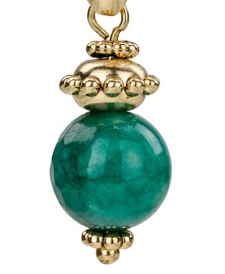 Gold Plated Beaded Drop Earrings 