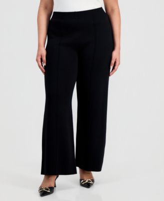 Plus Size Mid-Rise Sweater-Knit Pants 