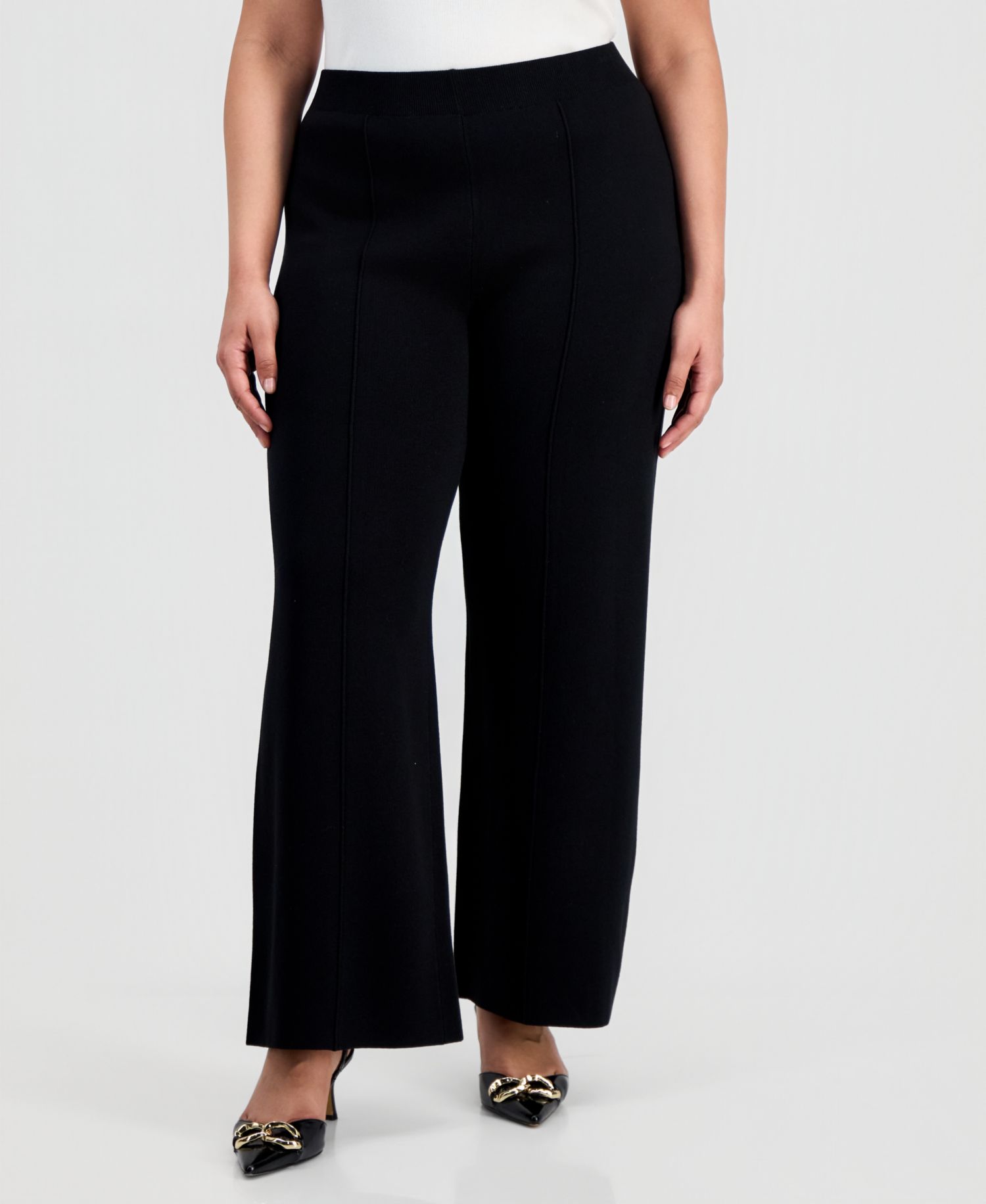 ASL Plus Size Mid-Rise Sweater-Knit Pants