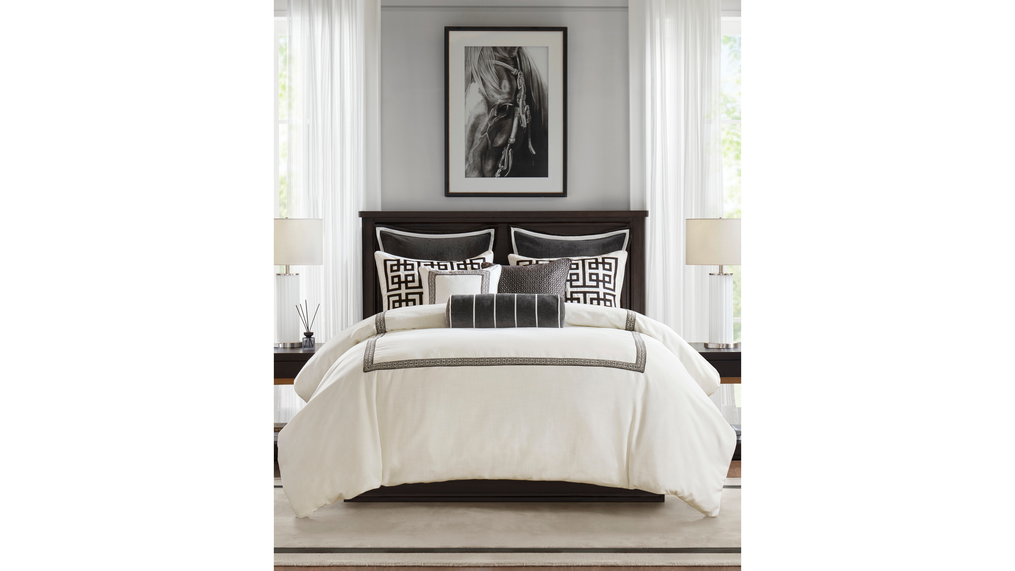 Madison Park Signature Jarvis Embroidery Oversized Duvet Style 9-Pc. Comforter Set, King