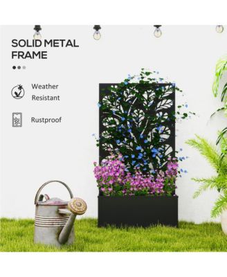 Garden Box with Privacy Panel, Outdoor Planter Box for Garden