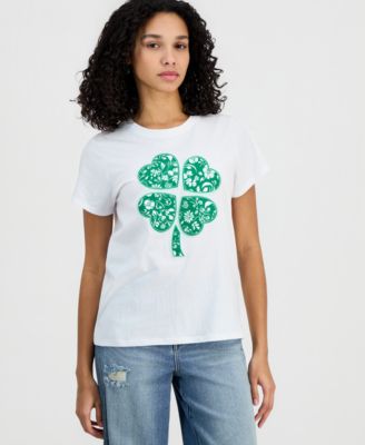 Juniors' Clover Patch Short-Sleeve T-Shirt