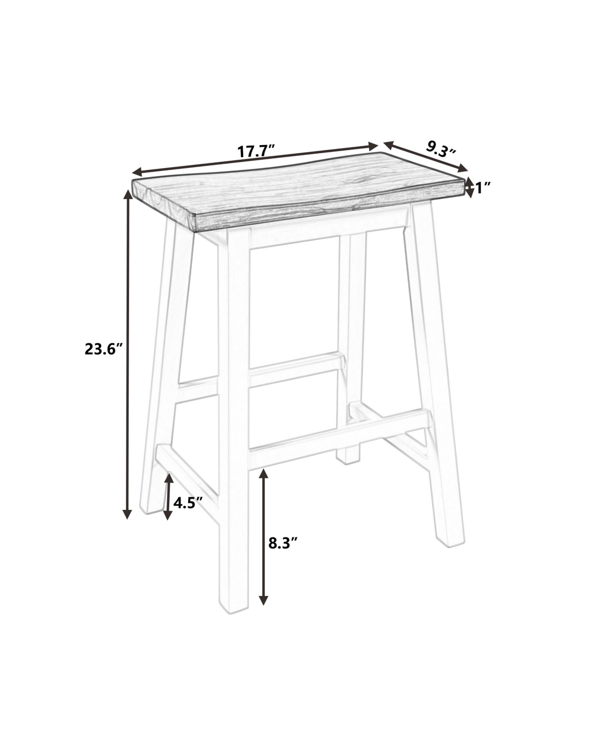 sumyeg 2-Piece Counter Height Wood Stools for Compact Kitchen Spaces