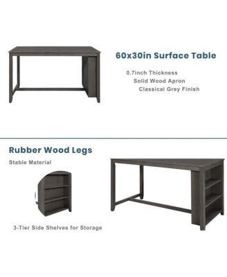 CASAINC 5-Piece Counter Height Dining Set with 4 Chairs