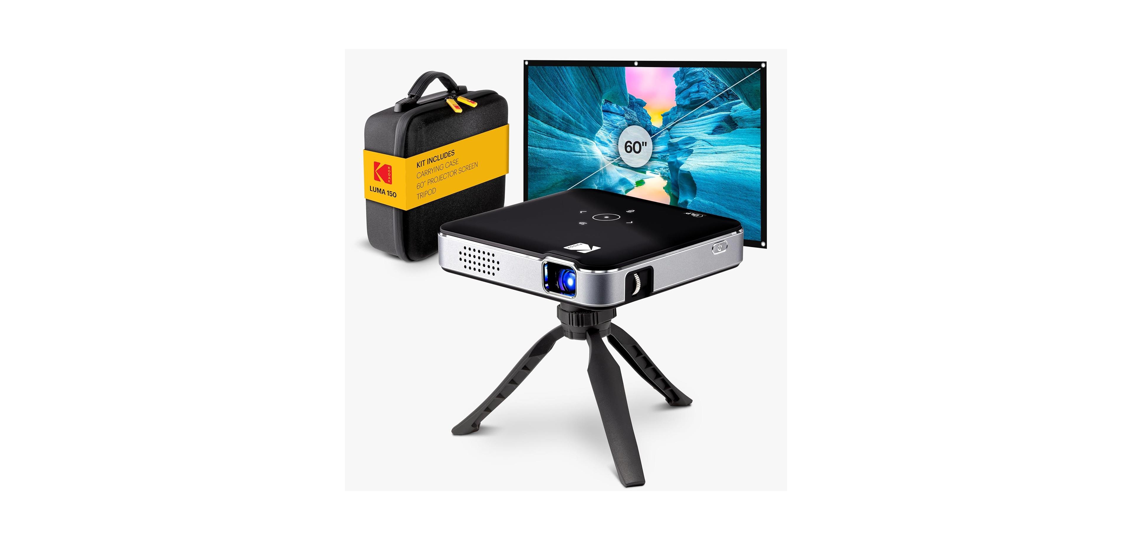 Kodak Luma 150 Pico Projector, Rechargeable Ultra Mini Projector w/60" Screen, Tripod & Case