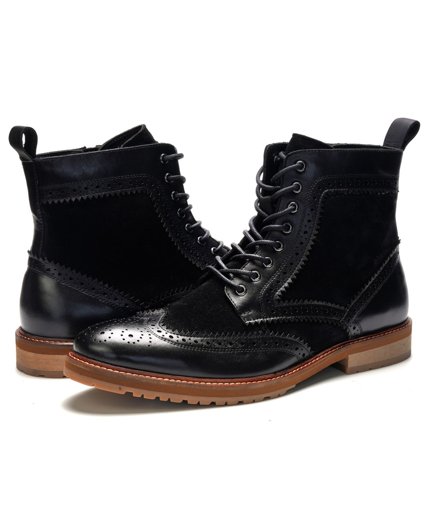 Мужские ботинки A. Veer Langston Wingtip Lace-Up, цвет: Чёрный — фото 6