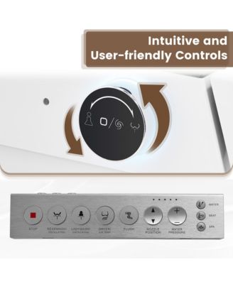 Smart One-Piece Bathroom Fixture With Heated Seat, Auto Flush, Wash, Dryer And Digital Display