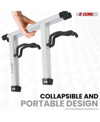 Double Guitar Stand Floor Adjustable A Frame Folding Acoustic Electric Guitars Holder Stands GSS 2N1 WH