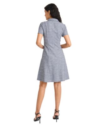 Women's Metallic Collar Neck Short Dress