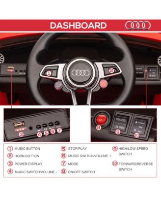 6V Kids Electric Ride On Car, Licensed Audi TT RS with Seat, Remote