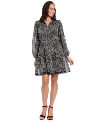 Petite Elastic Waistband A-Line Short Dress