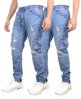 Men's Stretch Cargo Carpenter Jeans Joggers Set, 2-Pack