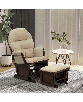 Nursery Glider Rocking Chair with Ottoman,