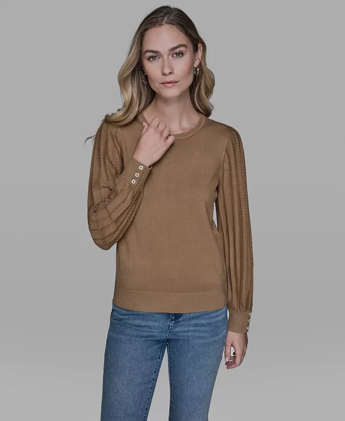 Petite Crewneck Long-Sleeve Sweater - thumbnail 7