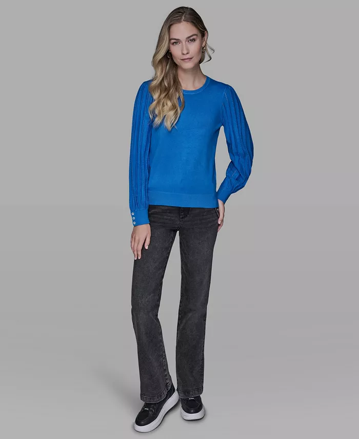 Petite Crewneck Long-Sleeve Sweater - thumbnail 2