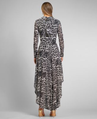 Women's Beatrice Leopard Print Mock Neck Maxi Dress