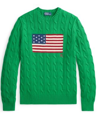 Men's  Cable-Knit Flag Sweater