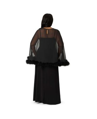 Women's Plus Size Cape Maxi Dress