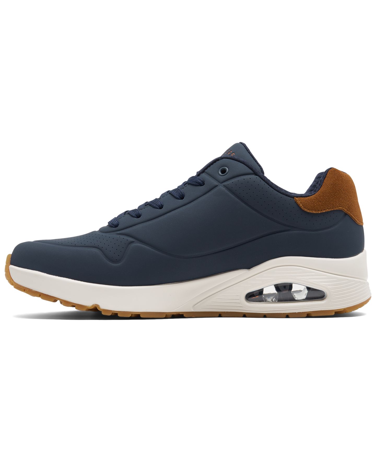 Мужские кроссовки Skechers Uno - Suited On Air Memory Foam Casual, цвет: Тёмно-синий / Коричневый — фото 3